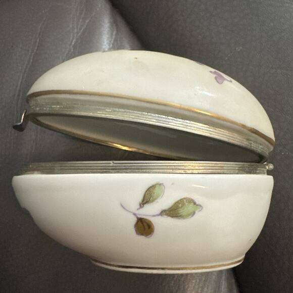 -FIGURINE VTG LEFTON Egg Shaped Trinket Box Made In Japan - Picture 6 of 11